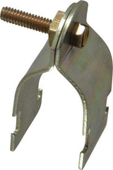 Thomas & Betts - 1" Pipe, 14 Gauge" Pipe or Conduit Clamp - Gold Galvanized, Rigid & IMC Conduit - Apex Tool & Supply