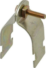 Thomas & Betts - 1-1/4" Pipe, 14 Gauge" Pipe or Conduit Clamp - Gold Galvanized, Rigid & IMC Conduit - Apex Tool & Supply