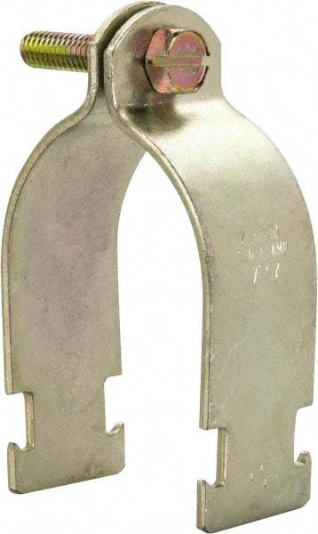 Thomas & Betts - 2" Pipe, 12 Gauge" Pipe or Conduit Clamp - Gold Galvanized, Rigid & IMC Conduit - Apex Tool & Supply