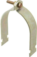 Thomas & Betts - 3-1/2" Pipe, 1/8 Gauge" Pipe or Conduit Clamp - Gold Galvanized, Rigid & IMC Conduit - Apex Tool & Supply
