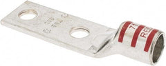 Thomas & Betts - 350 kcmil Wire Noninsulated Crimp Connection Rectangle Ring Terminal - 1/2" Stud, 4.6" OAL x 1.36" Wide, Tin Plated Copper Contact - Apex Tool & Supply