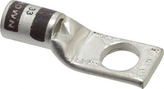 Thomas & Betts - 2 AWG Noninsulated Compression Connection Square Ring Terminal - 3/8" Stud, 1.65" OAL x 0.59" Wide, Tin Plated Copper Contact - Apex Tool & Supply