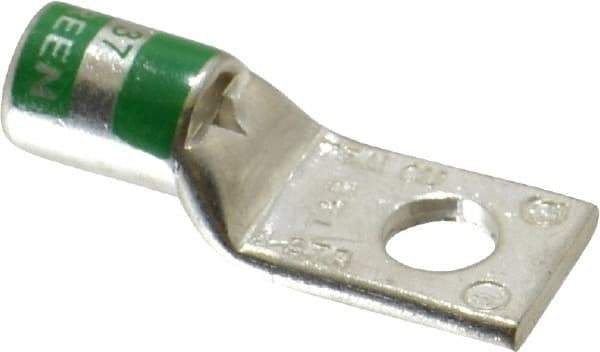 Thomas & Betts - 1 AWG Noninsulated Compression Connection Square Ring Terminal - 5/16" Stud, 1.73" OAL x 0.68" Wide, Tin Plated Copper Contact - Apex Tool & Supply