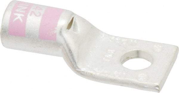 Thomas & Betts - 1/0 AWG Noninsulated Compression Connection Square Ring Terminal - 5/16" Stud, 1.83" OAL x 3/4" Wide, Tin Plated Copper Contact - Apex Tool & Supply