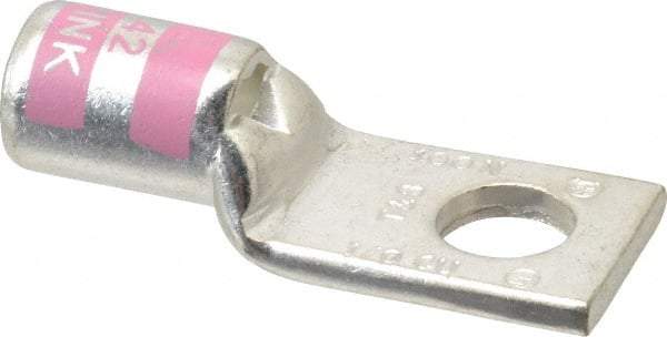 Thomas & Betts - 1/0 AWG Noninsulated Compression Connection Square Ring Terminal - 3/8" Stud, 1.88" OAL x 3/4" Wide, Tin Plated Copper Contact - Apex Tool & Supply