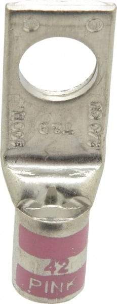 Thomas & Betts - 1/0 AWG Noninsulated Compression Connection Square Ring Terminal - 1/2" Stud, 2.2" OAL x 3/4" Wide, Tin Plated Copper Contact - Apex Tool & Supply