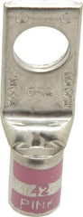 Thomas & Betts - 1/0 AWG Noninsulated Compression Connection Square Ring Terminal - 1/2" Stud, 2.2" OAL x 3/4" Wide, Tin Plated Copper Contact - Apex Tool & Supply