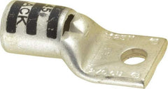 Thomas & Betts - 2/0 AWG Noninsulated Compression Connection Square Ring Terminal - 1/4" Stud, 1.65" OAL x 0.83" Wide, Tin Plated Copper Contact - Apex Tool & Supply