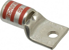 Thomas & Betts - 3/0 AWG Noninsulated Compression Connection Rectangle Ring Terminal - 1/4" Stud, 1-3/4" OAL x 0.92" Wide, Tin Plated Copper Contact - Apex Tool & Supply
