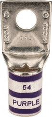 Thomas & Betts - 4/0 AWG Noninsulated Compression Connection Square Ring Terminal - 3/8" Stud, 2.18" OAL x 1.03" Wide, Tin Plated Copper Contact - Apex Tool & Supply