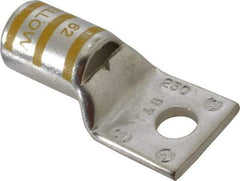 Thomas & Betts - 250 kcmil Wire Noninsulated Compression Connection Square Ring Terminal - 3/8" Stud, 2.28" OAL x 1.13" Wide, Tin Plated Copper Contact - Apex Tool & Supply
