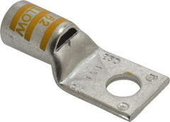 Thomas & Betts - 250 kcmil Wire Noninsulated Compression Connection Square Ring Terminal - 1/2" Stud, 2.6" OAL x 1.13" Wide, Tin Plated Copper Contact - Apex Tool & Supply