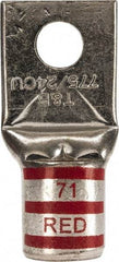 Thomas & Betts - 300 kcmil Wire Noninsulated Compression Connection Square Ring Terminal - 1/2" Stud, 2.85" OAL x 1.36" Wide, Tin Plated Copper Contact - Apex Tool & Supply