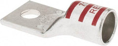 Thomas & Betts - 350 kcmil Wire Noninsulated Compression Connection Square Ring Terminal - 1/2" Stud, 2.85" OAL x 1.36" Wide, Tin Plated Copper Contact - Apex Tool & Supply