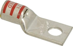 Thomas & Betts - 350 kcmil Wire Noninsulated Compression Connection Square Ring Terminal - 5/8" Stud, 3.21" OAL x 1.36" Wide, Tin Plated Copper Contact - Apex Tool & Supply