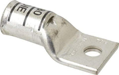 Thomas & Betts - 400 kcmil Wire Noninsulated Compression Connection Square Ring Terminal - 1/2" Stud, 3.31" OAL x 1.61" Wide, Tin Plated Copper Contact - Apex Tool & Supply