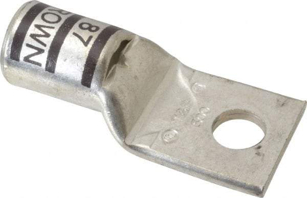 Thomas & Betts - 500 kcmil Wire Noninsulated Compression Connection Square Ring Terminal - 5/8" Stud, 3.63" OAL x 1.61" Wide, Tin Plated Copper Contact - Apex Tool & Supply