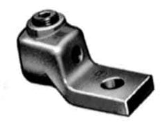 Thomas & Betts - 300-500 kcmil Wire Noninsulated Compression Connection Square Ring Terminal - 1/2" Stud, 3-1/16" OAL x 1-3/8" Wide, Copper Contact - Apex Tool & Supply