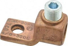 Thomas & Betts - 4/0 AWG Noninsulated Compression Connection Square Ring Terminal - 1/2" Stud, 2-3/4" OAL x 1-3/16" Wide, Copper Contact - Apex Tool & Supply