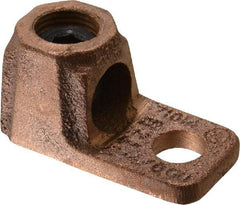 Thomas & Betts - 2-4/0 AWG Noninsulated Crimp Connection D Shaped Ring Terminal - 3/8" Stud, 1-7/8" OAL x 15/16" Wide, Copper Contact - Apex Tool & Supply
