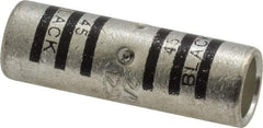 Thomas & Betts - 2/0 AWG Compatible, Noninsulated, Crimp-On Butt Splice Terminal - 2 Wire Entries, Copper Contacts, Tin Contact Plating, 1-3/4" OAL, Black - Apex Tool & Supply