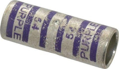 Thomas & Betts - 4/0 AWG Compatible, Noninsulated, Crimp-On Butt Splice Terminal - 2 Wire Entries, Copper Contacts, Tin Contact Plating, 1.88" OAL, Purple - Apex Tool & Supply