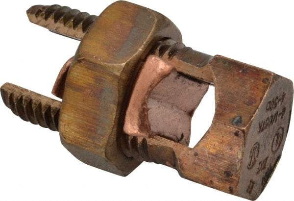 Thomas & Betts - 14 to 1/0 AWG, Copper Wire Compatible, Copper Alloy, Hex Split Bolt Connector - 1-19/32" OAL, 3/4" Head Width, 15/16" Base Width - Apex Tool & Supply
