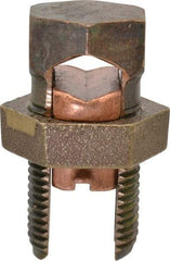 Thomas & Betts - 2 to 4/0 AWG, Copper Wire Compatible, Copper Alloy, Hex Split Bolt Connector - 2-5/32" OAL, 1" Head Width, 1-1/16" Base Width - Apex Tool & Supply