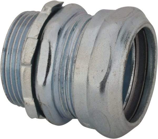 Thomas & Betts - 1-1/4" Trade, Steel Compression Straight EMT Conduit Connector - Noninsulated - Apex Tool & Supply