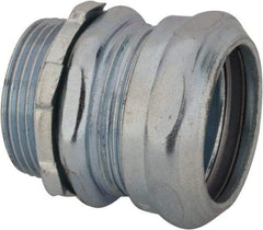 Thomas & Betts - 1-1/4" Trade, Steel Compression Straight EMT Conduit Connector - Noninsulated - Apex Tool & Supply
