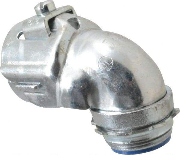 Thomas & Betts - 1" Trade, Malleable Iron Set Screw Angled FMC Conduit Connector - Insulated - Apex Tool & Supply