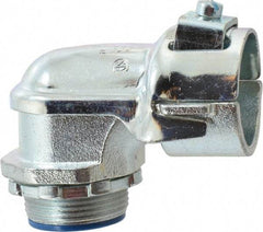 Thomas & Betts - 1-1/4" Trade, Malleable Iron Set Screw Angled FMC Conduit Connector - Insulated - Apex Tool & Supply