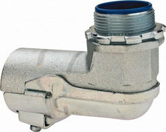 Thomas & Betts - 1-1/2" Trade, Malleable Iron Set Screw Angled FMC Conduit Connector - Insulated - Apex Tool & Supply