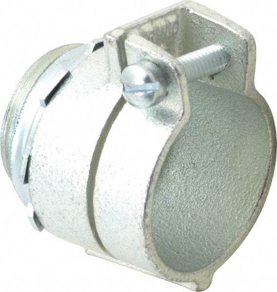 Thomas & Betts - 1" Trade, Malleable Iron Squeeze Clamp Straight FMC Conduit Connector - Noninsulated - Apex Tool & Supply