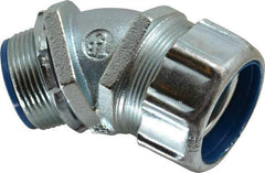 Thomas & Betts - 1-1/4" Trade, Malleable Iron Threaded Angled Liquidtight Conduit Connector - Insulated - Apex Tool & Supply