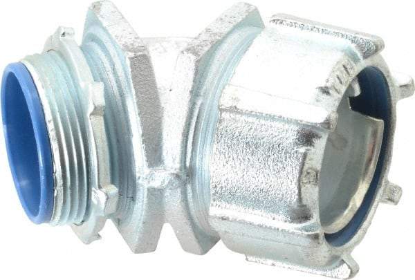 Thomas & Betts - 1-1/2" Trade, Malleable Iron Threaded Angled Liquidtight Conduit Connector - Insulated - Apex Tool & Supply