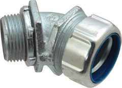 Thomas & Betts - 1" Trade, Malleable Iron Threaded Angled Liquidtight Conduit Connector - Noninsulated - Apex Tool & Supply