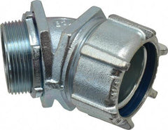 Thomas & Betts - 1-1/2" Trade, Malleable Iron Threaded Angled Liquidtight Conduit Connector - Noninsulated - Apex Tool & Supply
