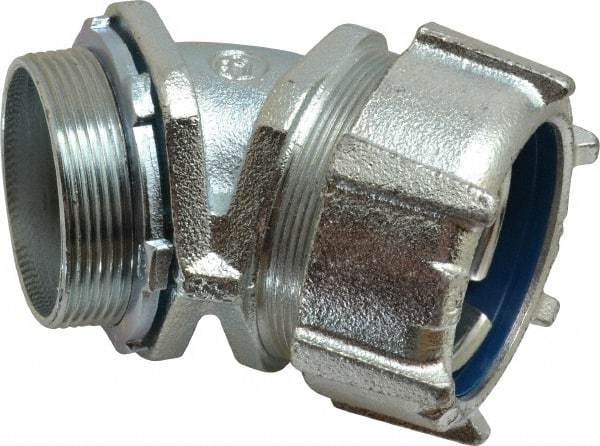 Thomas & Betts - 2" Trade, Malleable Iron Threaded Angled Liquidtight Conduit Connector - Noninsulated - Apex Tool & Supply