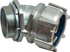 Thomas & Betts - 2" Trade, Malleable Iron Threaded Angled Liquidtight Conduit Connector - Noninsulated - Apex Tool & Supply