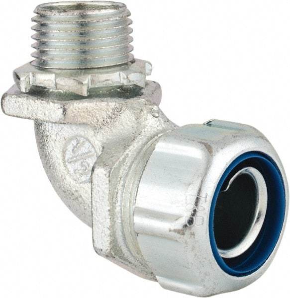 Thomas & Betts - 1/2" Trade, Malleable Iron Threaded Angled Liquidtight Conduit Connector - Noninsulated - Apex Tool & Supply
