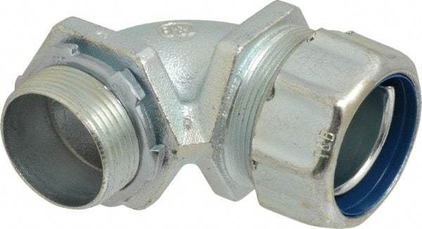 Thomas & Betts - 1-1/4" Trade, Malleable Iron Threaded Angled Liquidtight Conduit Connector - Noninsulated - Apex Tool & Supply
