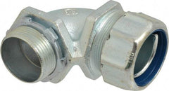 Thomas & Betts - 1-1/4" Trade, Malleable Iron Threaded Angled Liquidtight Conduit Connector - Noninsulated - Apex Tool & Supply