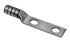 Thomas & Betts - 1 AWG Noninsulated Compression Connection Rectangle Ring Terminal - 5/16" Stud, 2.97" OAL x 0.67" Wide, Tin Plated Copper Contact - Apex Tool & Supply