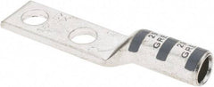Thomas & Betts - 4 AWG Noninsulated Compression Connection Rectangle Ring Terminal - 1/4" Stud, 2.31" OAL x 0.52" Wide, Tin Plated Copper Contact - Apex Tool & Supply