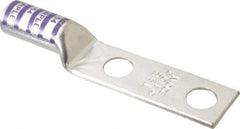 Thomas & Betts - 4/0 AWG Noninsulated Compression Connection Rectangle Ring Terminal - 1/2" Stud, 4.7" OAL x 1.03" Wide, Tin Plated Copper Contact - Apex Tool & Supply