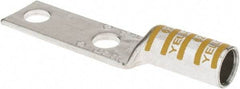 Thomas & Betts - 250 kcmil Wire Noninsulated Compression Connection Rectangle Ring Terminal - 1/2" Stud, 4.92" OAL x 1.13" Wide, Tin Plated Copper Contact - Apex Tool & Supply