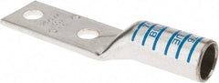 Thomas & Betts - 400 kcmil Wire Noninsulated Compression Connection Rectangle Ring Terminal - 1/2" Stud, 5.51" OAL x 1.41" Wide, Tin Plated Copper Contact - Apex Tool & Supply
