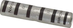 Thomas & Betts - 2 AWG Compatible, Noninsulated, Crimp-On Butt Splice Terminal - 2 Wire Entries, Copper Contacts, Tin Contact Plating, 1.88" OAL, Brown - Apex Tool & Supply