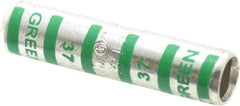 Thomas & Betts - 1 AWG Compatible, Noninsulated, Crimp-On Butt Splice Terminal - 2 Wire Entries, Copper Contacts, Tin Contact Plating, 2" OAL, Green - Apex Tool & Supply
